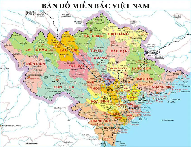 Ban do dia gioi hanh chinh cua Viet Nam the hien rannh gioi tu cap trung uong den dia phuong