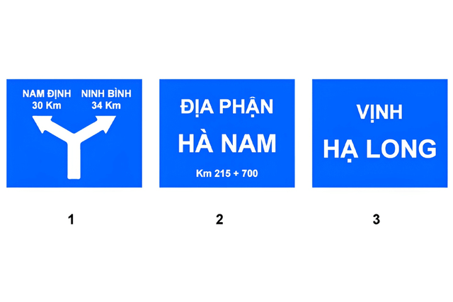Biển chỉ dẫn địa giới hành chính tại ngã ba đường