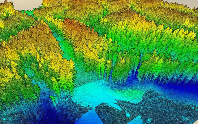 Dữ liệu Lidar chụp địa hình dưới tán cây
