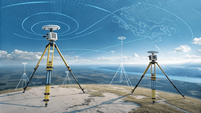 Hình ảnh hệ thống RTK gồm 1 trạm base và nhiều máy Rover