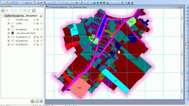 Bản đồ địa chính hiển thị nhãn thửa trong MapInfo