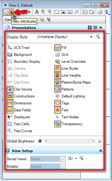 Bật hiển thị Dimensions trong View Attributes Microstation